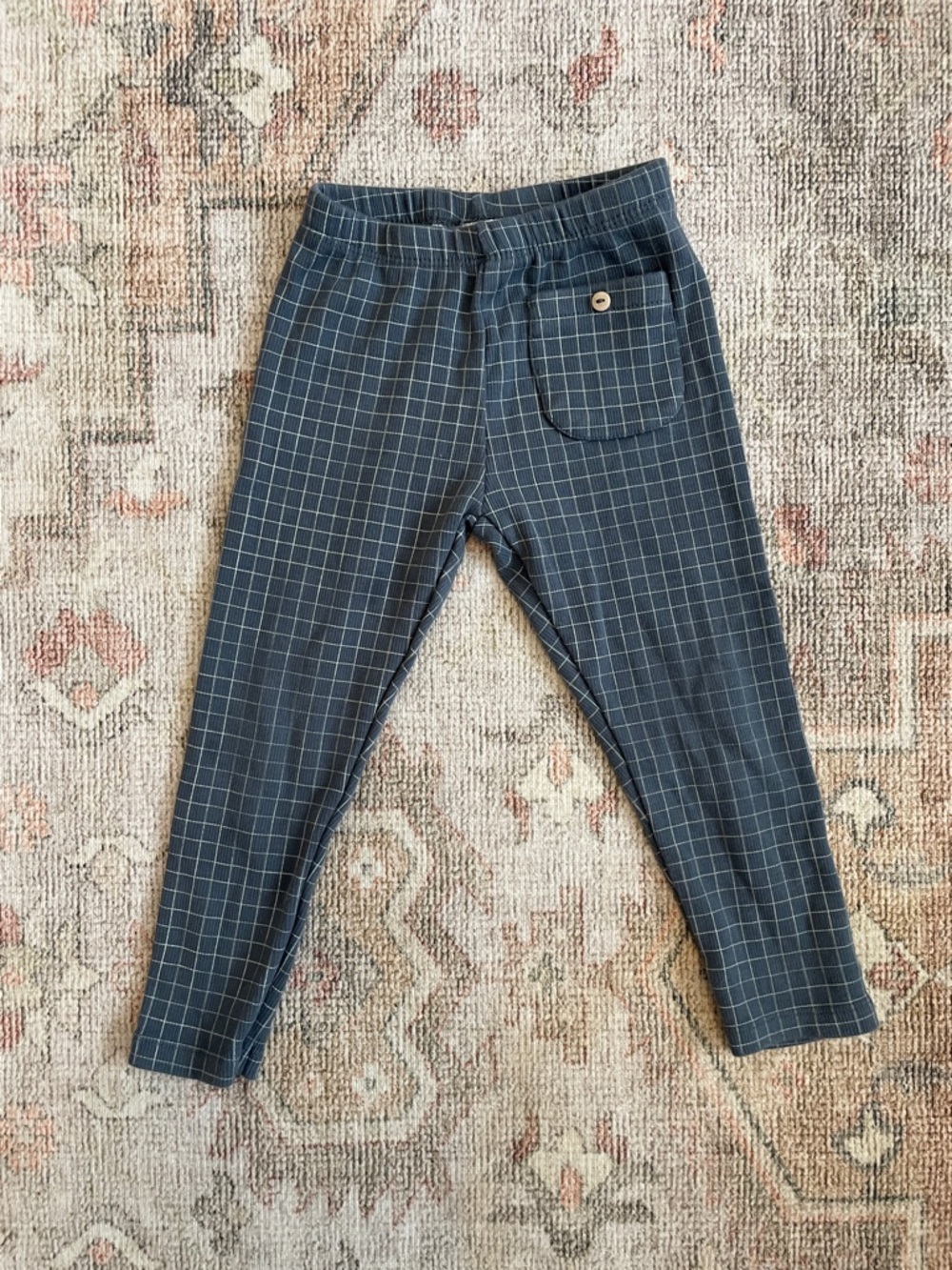 Zara Baby Grid Print Navy Blue Pants
